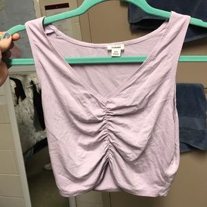 Purple crop top fitted tighter in front!